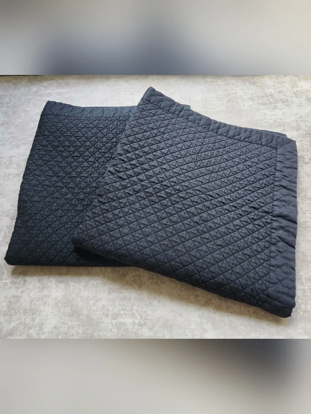 Ralph Lauren Euro Sham 2PC Set Black Diamond Quilt 28